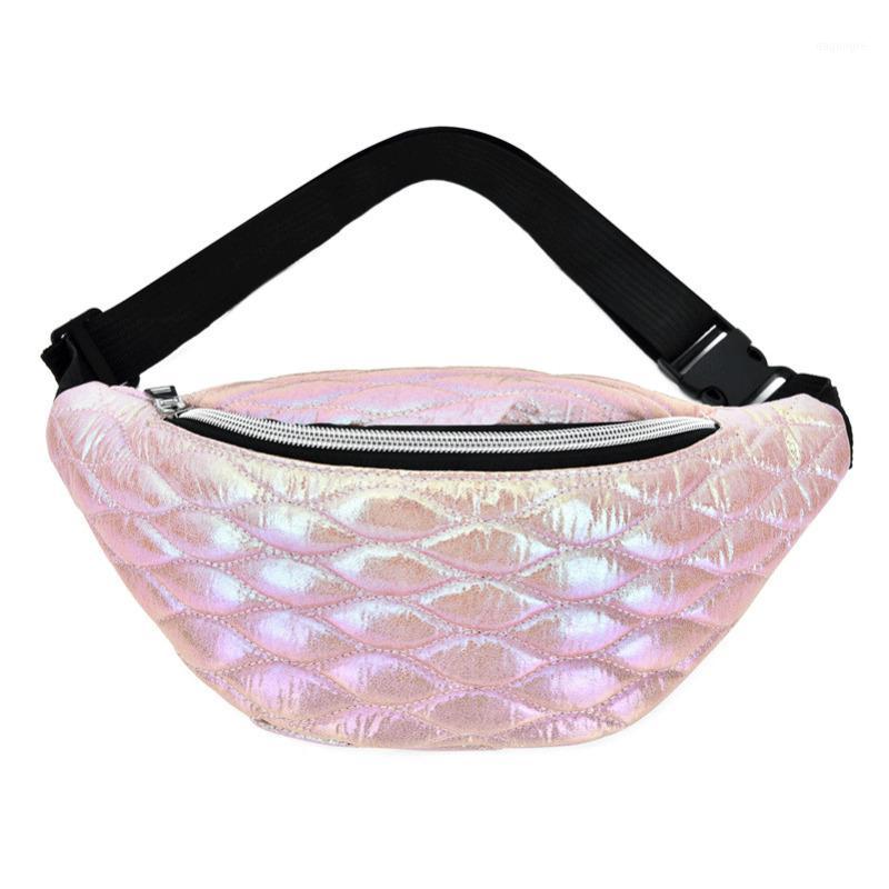 

Women Fanny Pack Shiny Leather Pouch Chest Belt Waist Bum Bag Phone Travel Purse1, Green