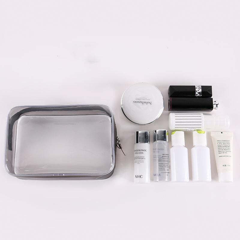 

PVC transparent cosmetic bag ladies waterproof cosmetic case travel cosmetics beauty wash storage bag toiletries wash, 11-10.5-4.5cm