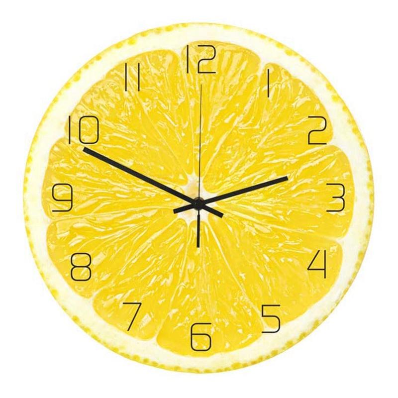

Acrylic UV Printing Fruit Wall Clock Non-Ticking Silent Wall Clock for Bedroom/Home Decorative (Without Battery