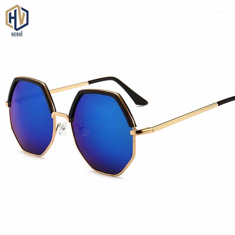 

New Polygon Sunglasses Fashion Men Women Metal Hexagon Big Frame Sun Glasses Photochromism Eyeglasses UV4001