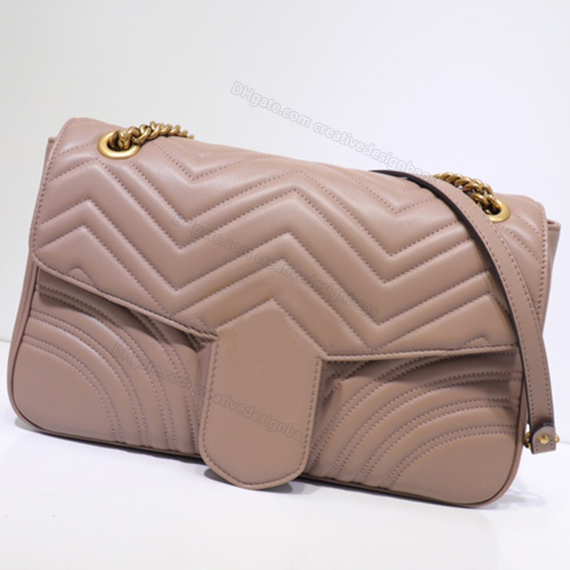 

Womens Shoulder Bags Flat Chain Bag Classic Look Multifunctional Crossbody Black Handbag Designer Marmontt Wallet Leather Clutch PM 443497 G07, Red