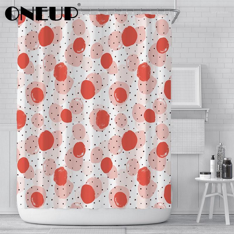 

ONEUP Wave Point Printing Shower Curtain Waterproof Polyester Fabric Washable Shower Curtain With Hook Home Bathroom Accessories1