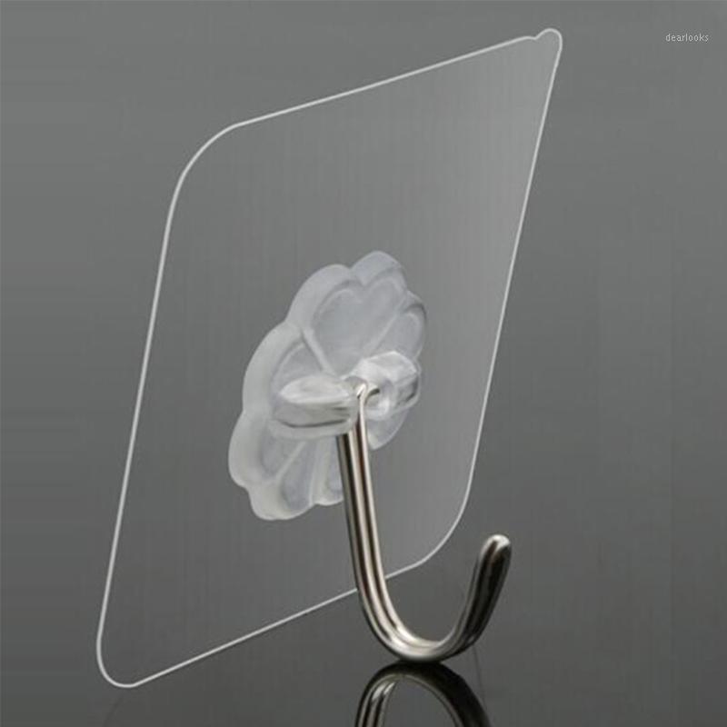 

Four-leaf Clover Portable Transparent Nail Free Bathroom Adhesive Hooks No Scratch Door Hangers Waterproof Reusable1
