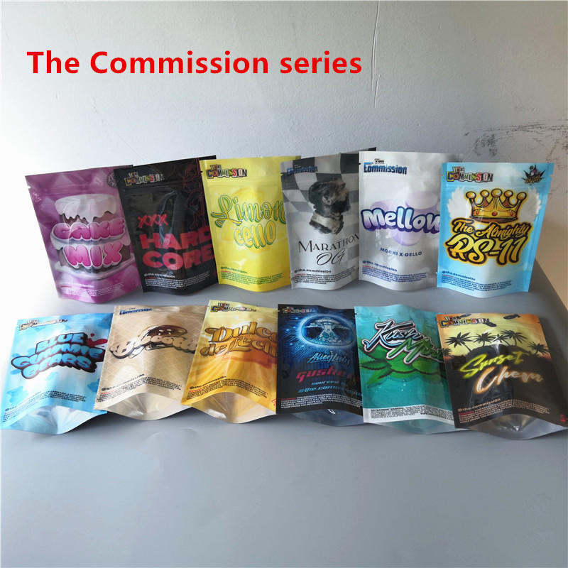 

New The Commission bags Marathon OG Blue Gummie Bears Lemon cello cake mix Alienlabs gushers Smell Proof Packaging Mylar Bag Dry Herb Flower
