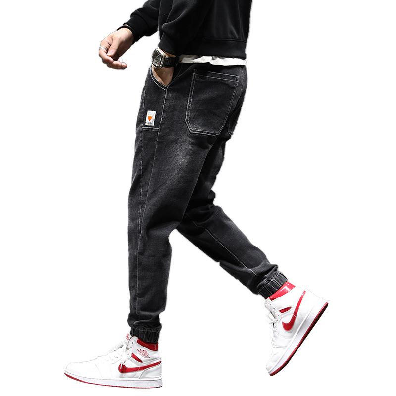 

Jeans Men's Loose 2020 Winter Plus Velvet Thickening Tide Brand Youth Tooling Pants Harem Pants Drawstring Jeans Pantalon Gris, H807 regular