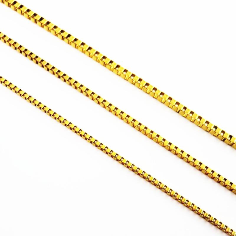 

2/2.4/3mm Width Gold-color Stainless Steel Box Chain Necklace For Man And Women Fashion Stainless Steel Women's Necklace Jewelry