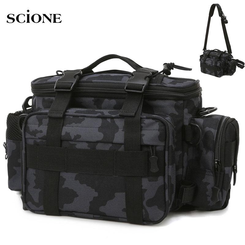 

Tactical Molle Fishing Bag Waist Fanny Pack Hiking Hunting Bags Camping Sac De Sport Belt Sling Bag Shoulder XA515+WA, Black