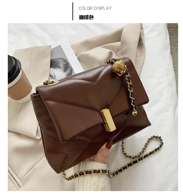 

Advanced sense small bag women's 2021 new fashion chain messenger bag, Black