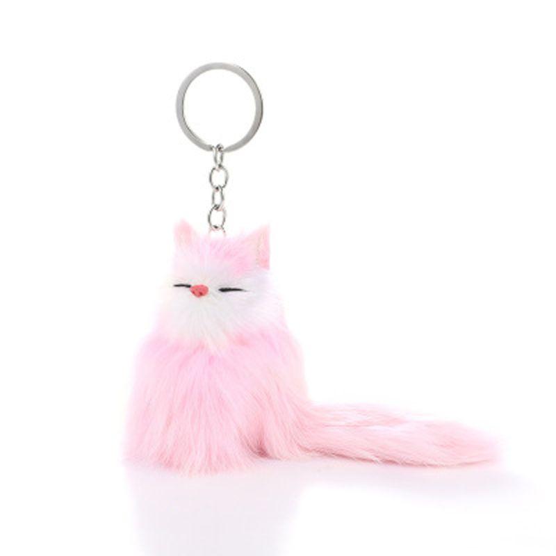 

Cute Fluffy Sleepy Foxes Animal Keychain Pendant Key Ring Bag Decor Jewelry