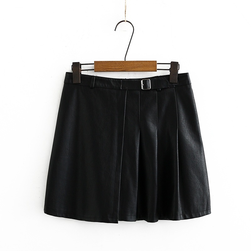 

Salts to Linear Leather Female Plutonium Large Casual Vintage Skirts of the Size Yusg, Green