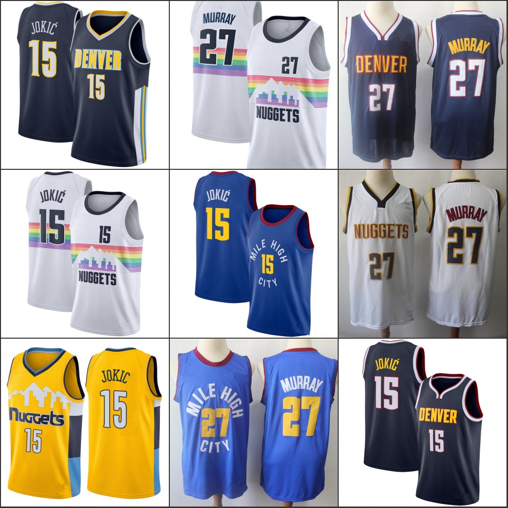 

DenverNuggetsNikolaJokic 27Jamal Murray Men Basketball Jersey, Black