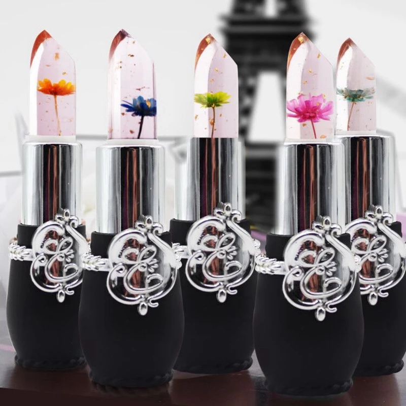 

6 Color Lipstick Long Lasting Moisturizer Temperature Change Color Flower Lip Stick Transparent Jelly Lips Balm Makeup Lipsticks 0502, As picture show