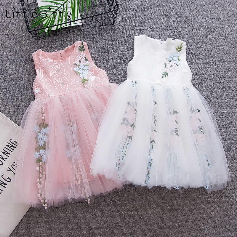 

New Summer Baby Girls Dress Kids Sleeveless Floral Dress Girls Tutu Dresses Vestidos De Novia Fancy Baby Girl Clothes1, Dx20-1