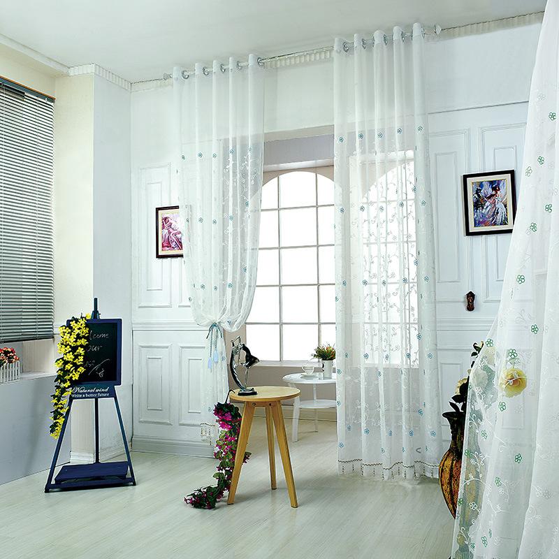 

High quality 100% poly embroidered floral design curtain for living room bedroom screens tulle, As pic