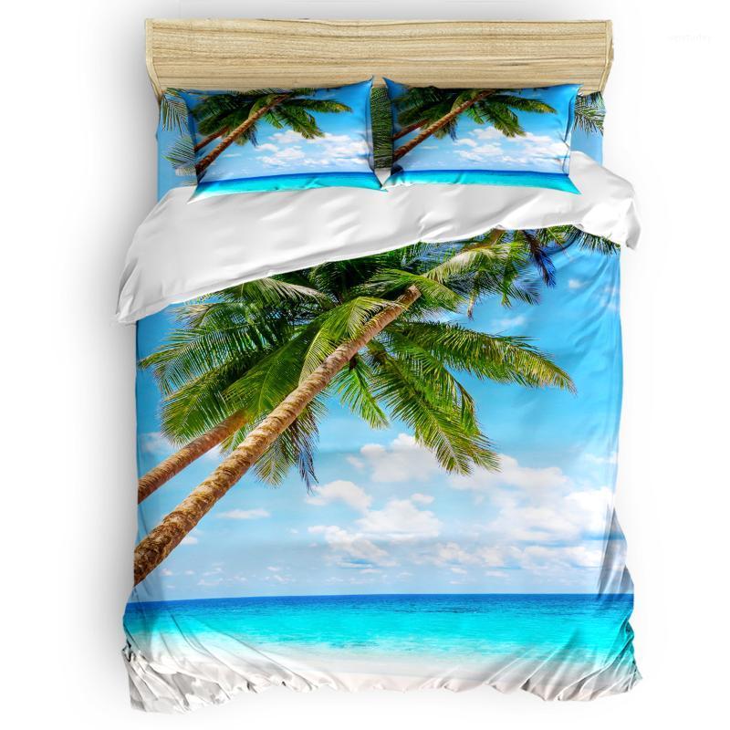 

Coconut Tree Beach Bedding Sets Duvet Set Covers 4 Piece Bedding Sets Polyester Fabric Duvet Cover Columbus Day Veterans1, As pic