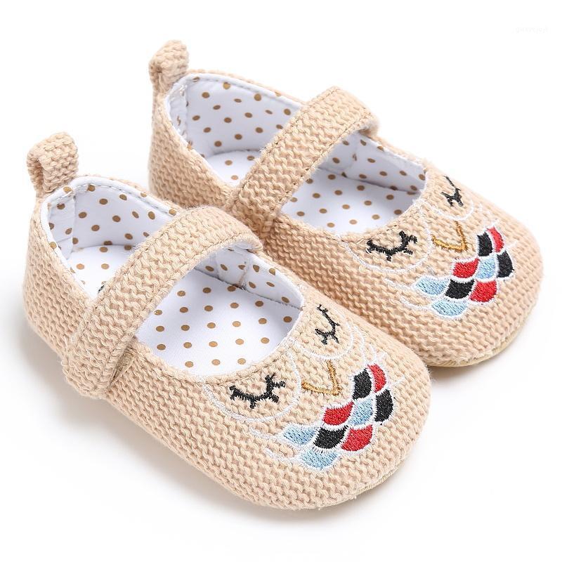 

Kids Girls Shoes Vintage Knitted Princess Embroidery Cute Anti-skid Casual Baby First Walkers1, White