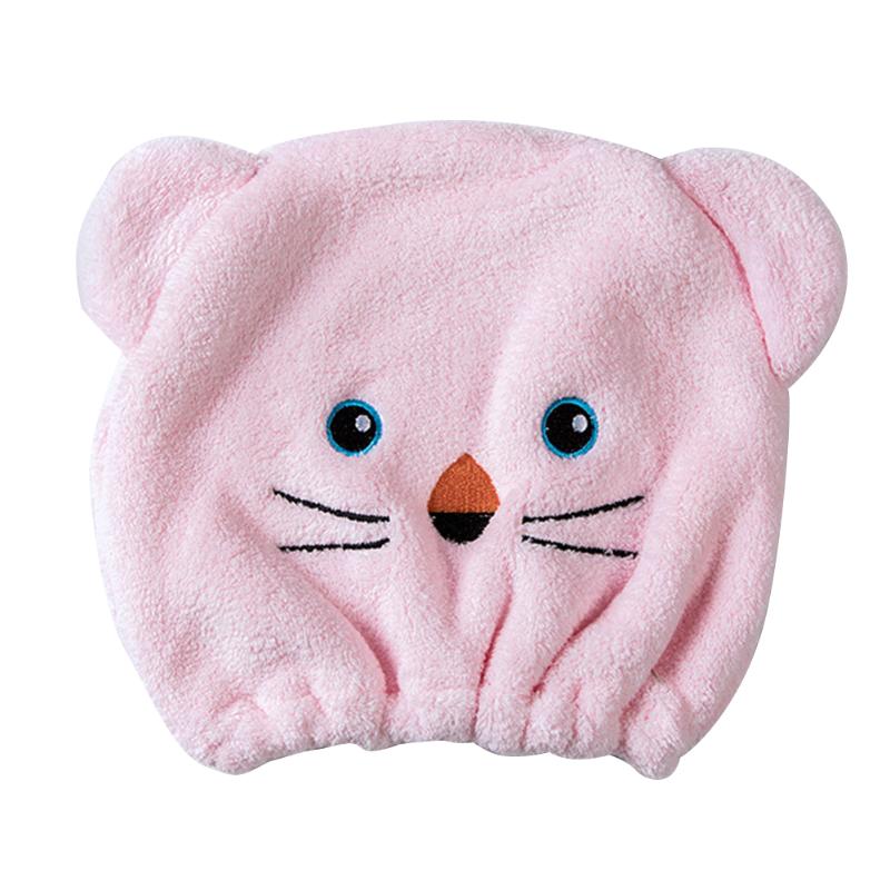 

Bath Super Absorbent Cute Shower Cap Polyester Hat Towels Cartoon Hair Wrapped Home Thicken Soft Quickly Dry Elastic