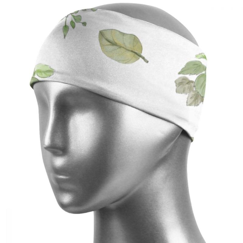 

Girls Men Fashion Sports Sweatband Breathable Absorbent Headband Sweat Hair Head Band Super Elastic Soft Smooth Leaves Q009, Color as picture