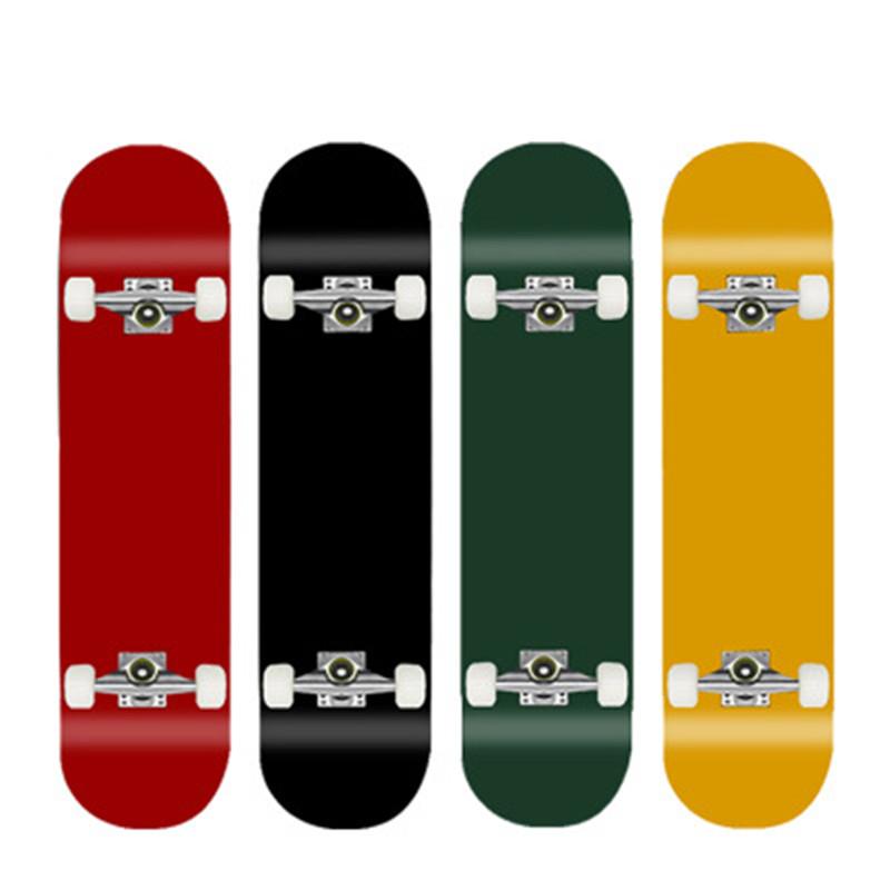 

Solid Color Skateboard Teenager Four Wheel Brush Street Board Professional Dyeing Double Tilt Skateboard, White