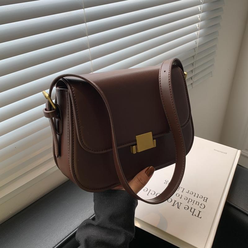 

Evening Bags Women's Bag Vintage Luxury Designer Handbags For Women Simple Fashion Solid Ladies Flap PU Leather Shoulder Female Crossbody