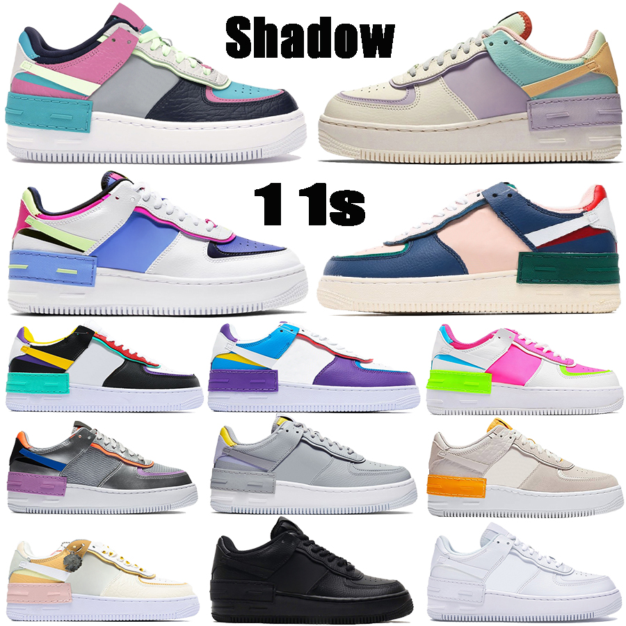 

New 1 shadow men women sneakers triple black white mistyc red pale ivory what the 1s mens platform running shoes US 5.5-11, Og box