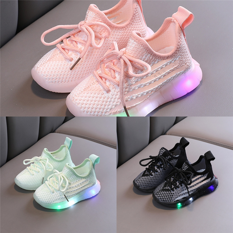 

trainers girl boys Breathable Kids light baby Breathable shoes Sneaker Designer LED Basketball Athletic children's leather shoe Sports Casua, Green