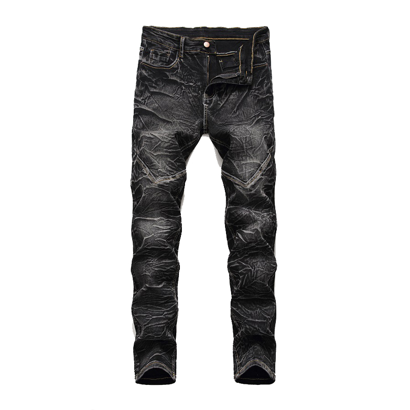 

Denim designer bike straight jeans for men size 28-38 40 42 2020 spring hip hop punk rock streetwear trouers, Sbj 909