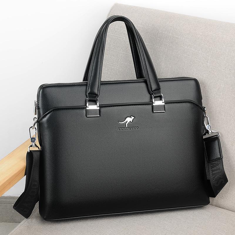 

Men's Business Handbag Business Briefcase Suitcases Large Capacity Shoulder Bag Crossbody Bag Fashion Office Documents, Black
