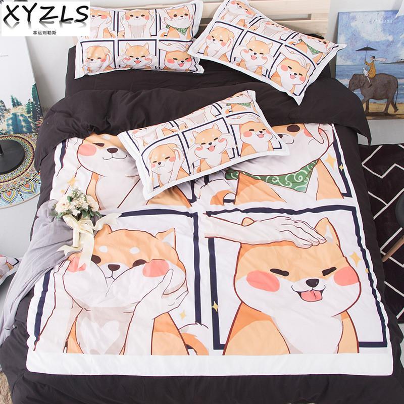 

Cute Shiba Inu Soft Cotton Bedding Set Queen Duvet Cover Sets Adults/Kids  Full King Bedclothes House Pet Bed Lining1, Show as picture
