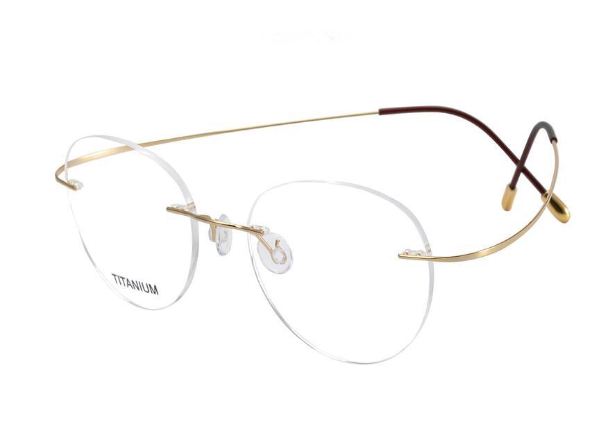 

Ultralight Unisex Rimless Pure Titanium Myopia Round Eyeglasses Frame Brand Design Clear Lens Goggle Gold Silver Optical Eyewear