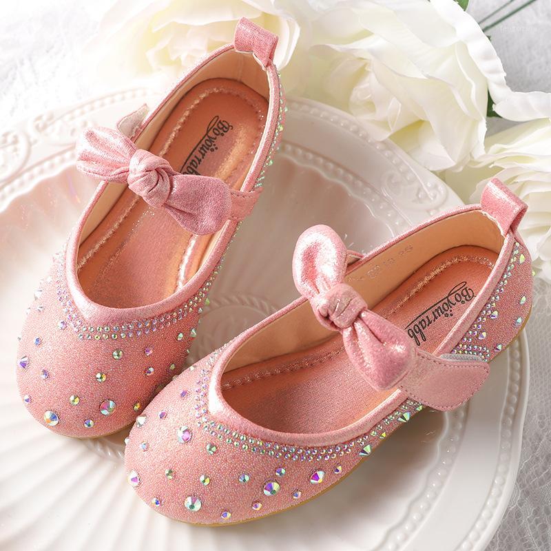

2020 New Children Kids Girls Glitter Princess Shoes Children Flat Soft Shoes Dance Casual Girl Sandals Dress party1, Pink