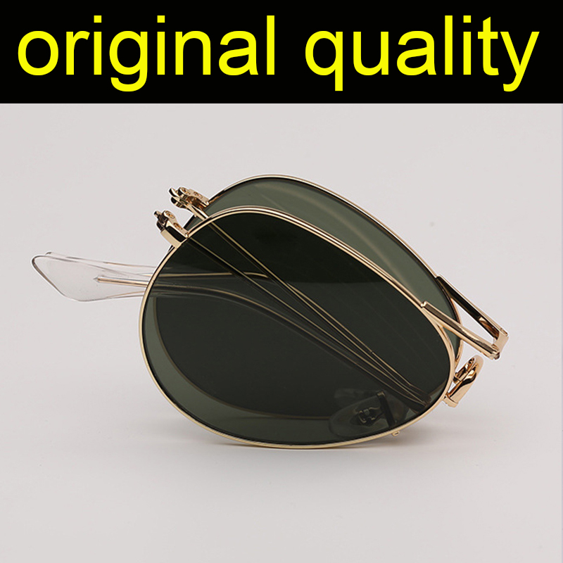 

Top Grade Metal Frame Vintage Pilot Folding Sunglasses Women Brand Designer Men Driving Foldable Gradient 3479 Gafas Sun Glasses
