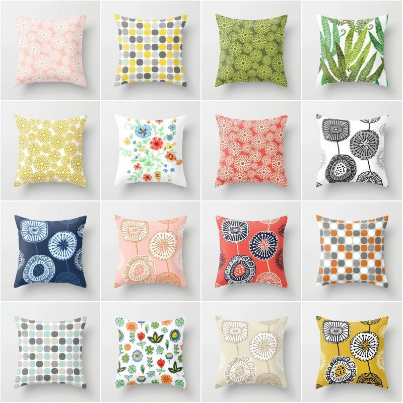 

XUNYU Geometric Flower Cushion Cover Throw Pillowcase Home Decorative Sofa Pillow Case 45x45cm YL0111