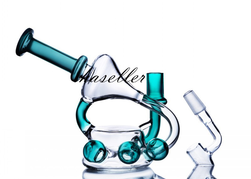 

5.5 inchs beaker bong klein recycler dab rigs thick glass water pipe unique hookahs bong collector smoking accessories with 14mm banger