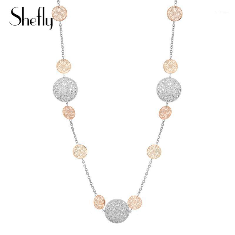 

Round Metal Squines Pendants Chain Necklace For Women Long Bohemia Elegant Mix Color Gold Necklace Statement Jewelry 20201