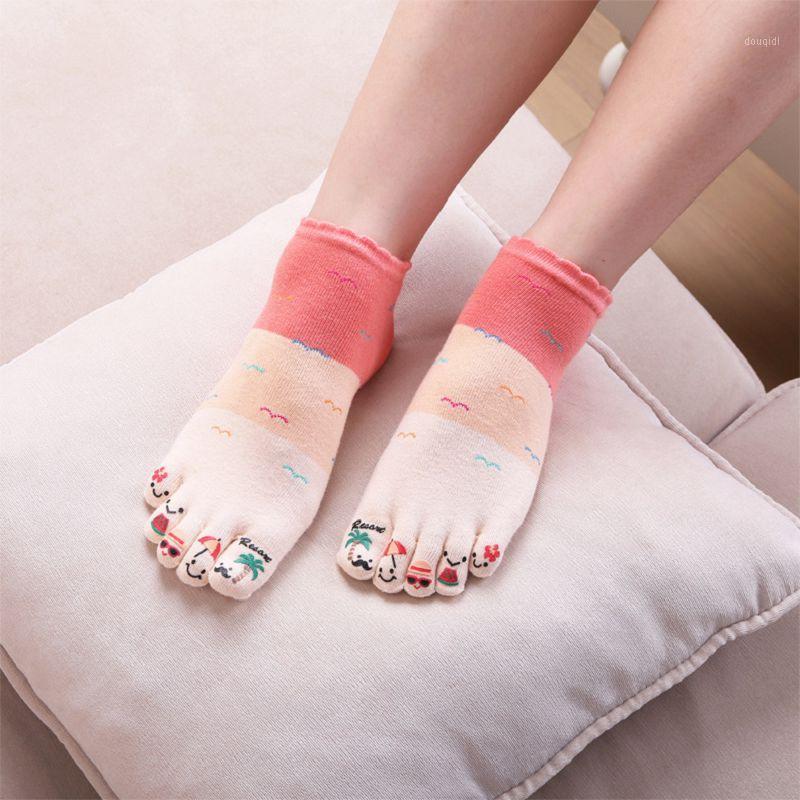 

Women's Socks Short Tube Sweat Breathable Sock 5 Fingers Beach Leisure Comfortable Fashion The New Style Female Toe Socks1, Black