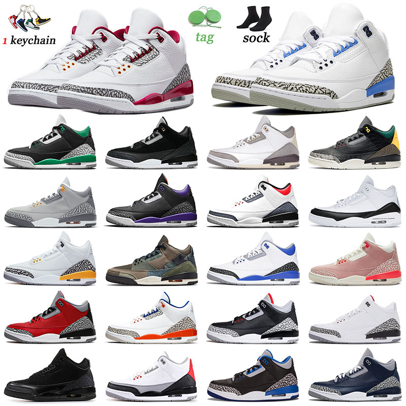 

2022 Arrival Jumpman 3s Trainers Basketball Shoes 3 Sneakers Men Sports Patchwork Georgetown Fire Red Rust Pink Black Cat Fragment Pine Green UNC Women Cardinal Red, 40-47 international flight