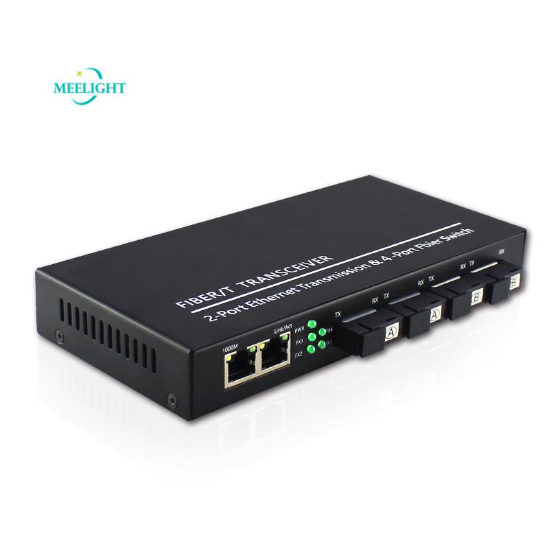 

Gigabit 4-optical 2-electric Fiber Transceiver Cascaded 2-way Network Monitoring Switch 1000M Communication Equipment