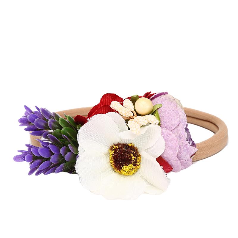 

Baby Headband Cute Fake Flower Nylon Hair Bands For Kids Artificial Floral Elastic Hair Headwear For Infant Gift, Style 2
