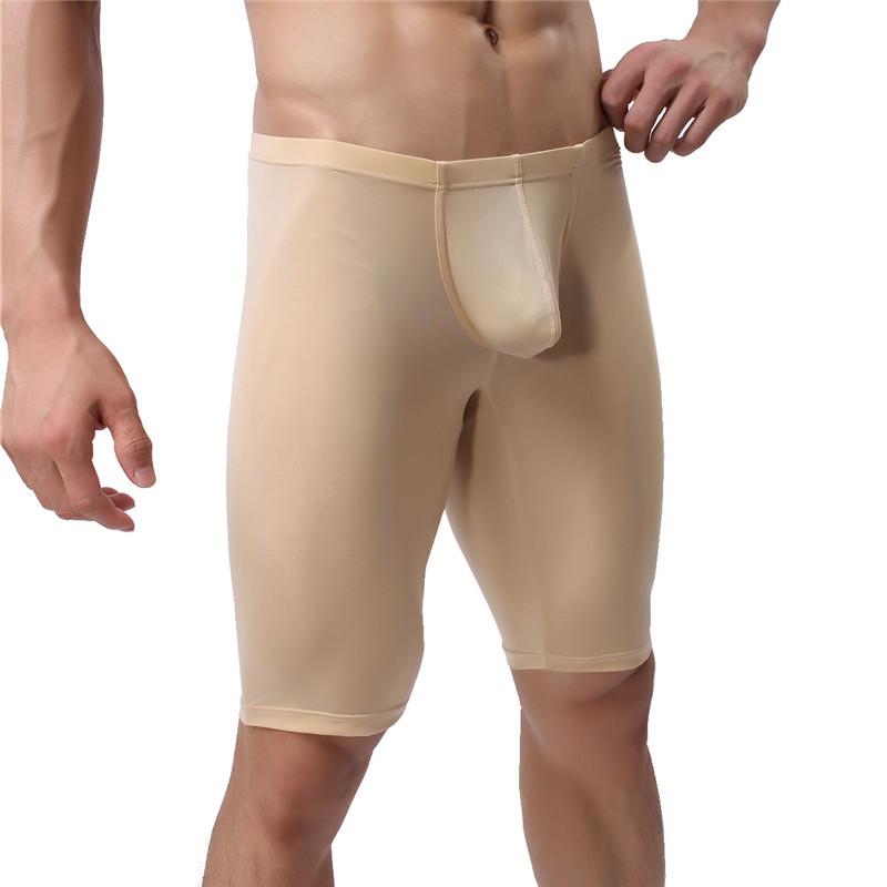 

Fashion Men' Boxers Half Leg Pants Bodysuit Trouser Shapewear Boxers Shorts Underwear Comfortable Underpants Ultra-thin, White