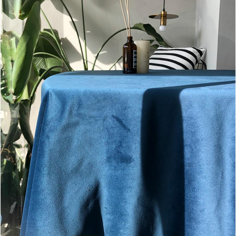 

DUNXDECO Tablecloth Party Table Cover Fabric Simple Soft Velvet Plain Color Store Home Desk Mat Modern Room Decoration Photoing, Yellow