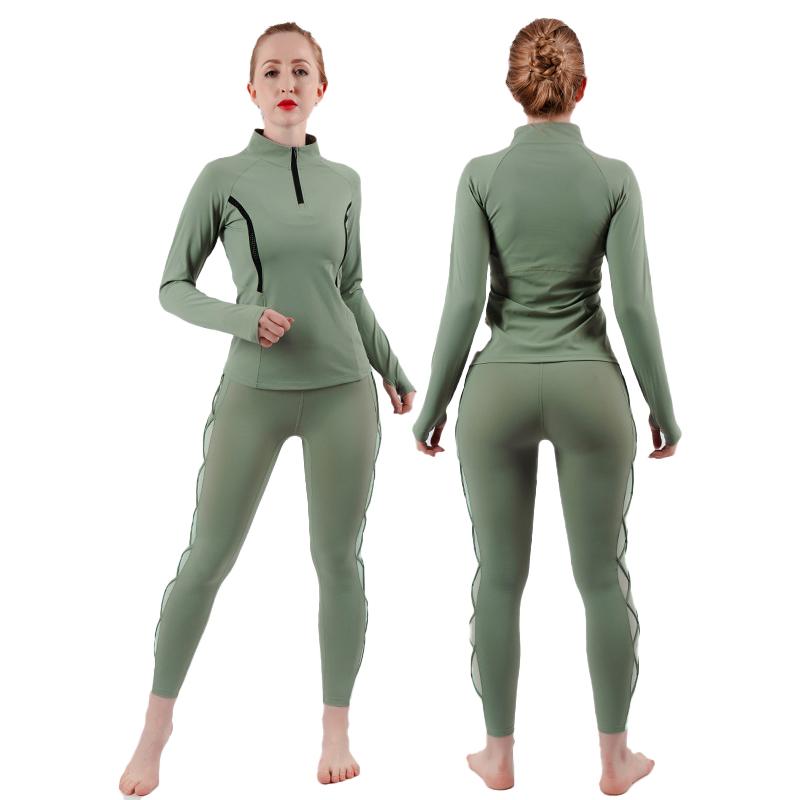 

Winter Plus Size Running Sport Set Women Sportswear Long Sleeve Zipper Top Leggings Gym Clothing Women Yoga Fitness Suit 2XL NEW, Pants 3