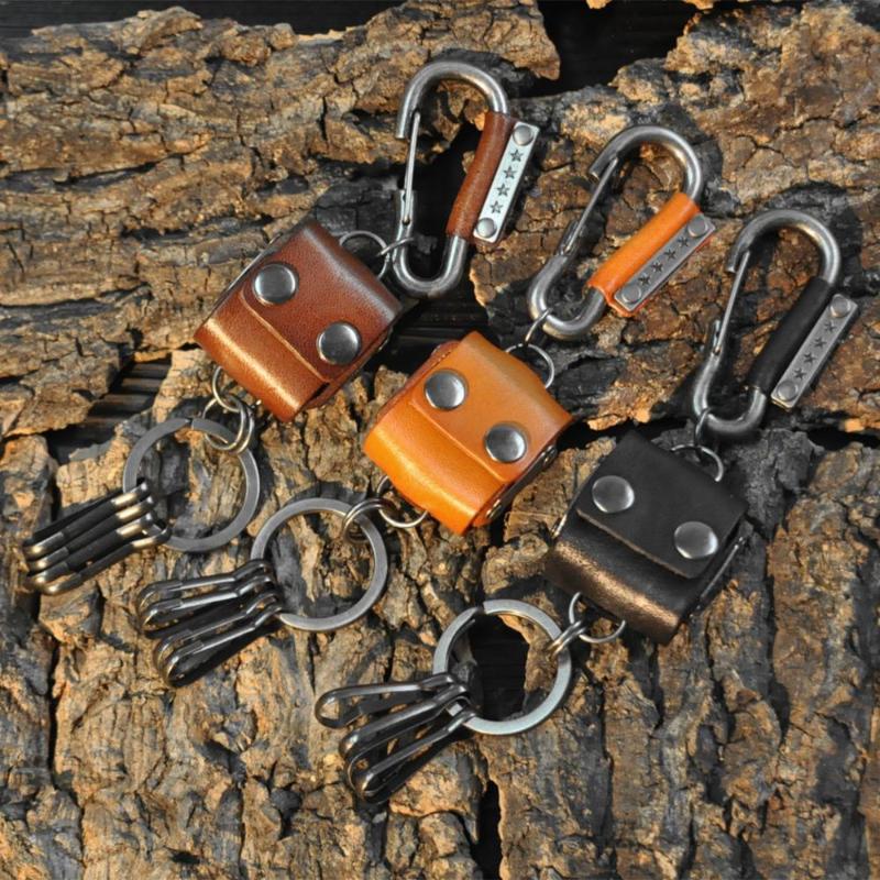 

Japanese Handmade Hot Sale Trend Retro Car Keychain Dice Leather Keychain Men's Pendant Birthday Gift Women's Keyring for Bags