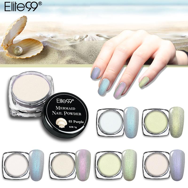 

Elite99 1g/box Mermaid Nail Powder Effect On Mixed With Gel Polish Glitter Powder Dust Magic Glimmer DIY Nail Decoration Pigment