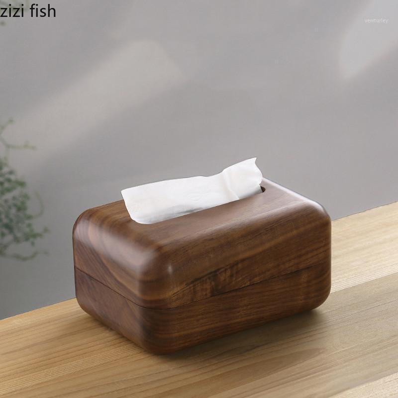 

Black Walnut Tissue Box Home Living Room Coffee Table Tissue Storage Box Magnetic Paper Towel Tube Decoration Paper Towel Holder1