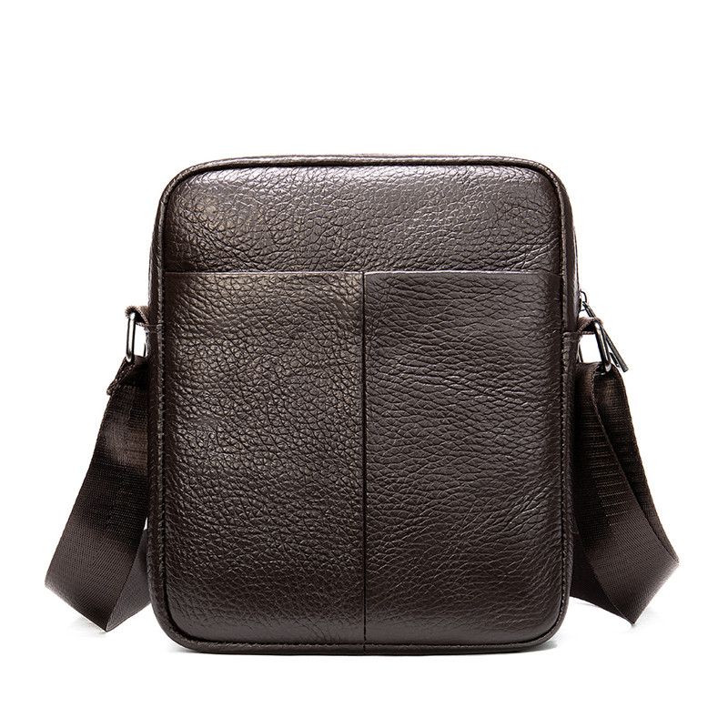 

2020 Small Genuine Crossbody Male Leather Courier Vintage Purse Shoulder Bags Xzkp, Black