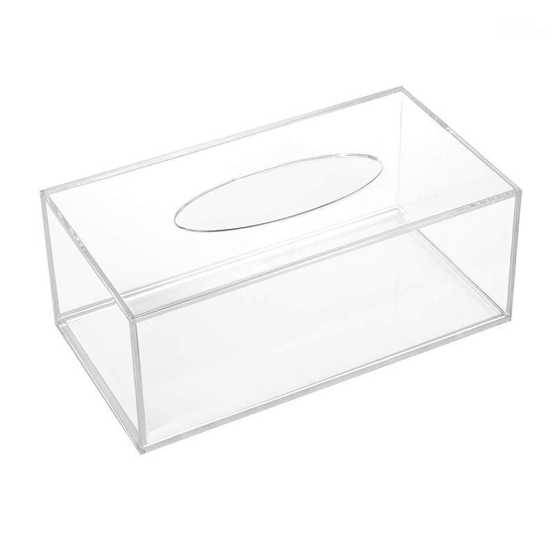 

Facial Tissue Dispenser Box Cover Holder Clear Rectangle Napkin Organizer for Bathroom, Kitchen and Office Room1