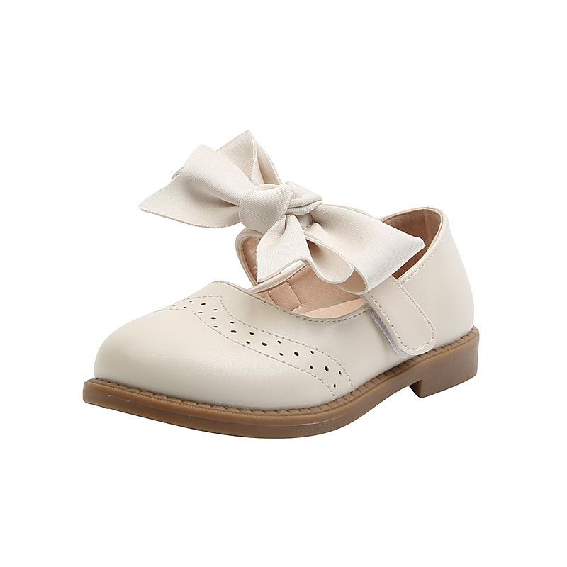

girl small leather shoes spring 2021 new little girl princess single shoes children performance girls bowtie 26-36, Black