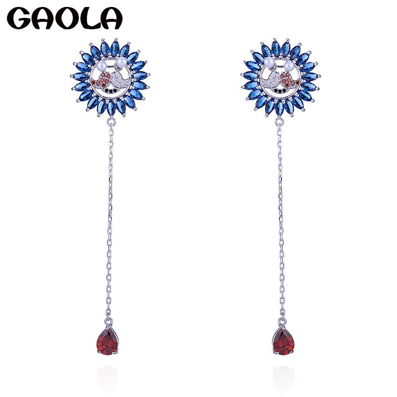 

GAOLA New Bird 3 Colors Cubic Zirconia Classic Dangle Earrings Fashion Jewelry