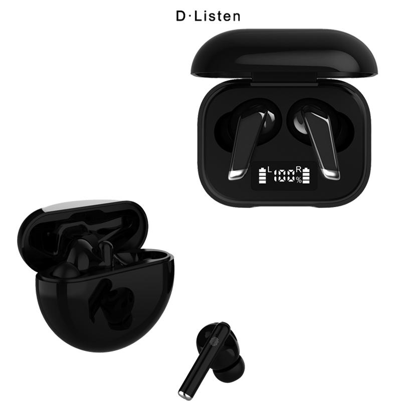 

HiFi Wireless Bluetooth 5.0 Earphones TWS Wireless Headphone Noise Canceling Waterproof Earbuds Stereo With Microphone For Phone, Black